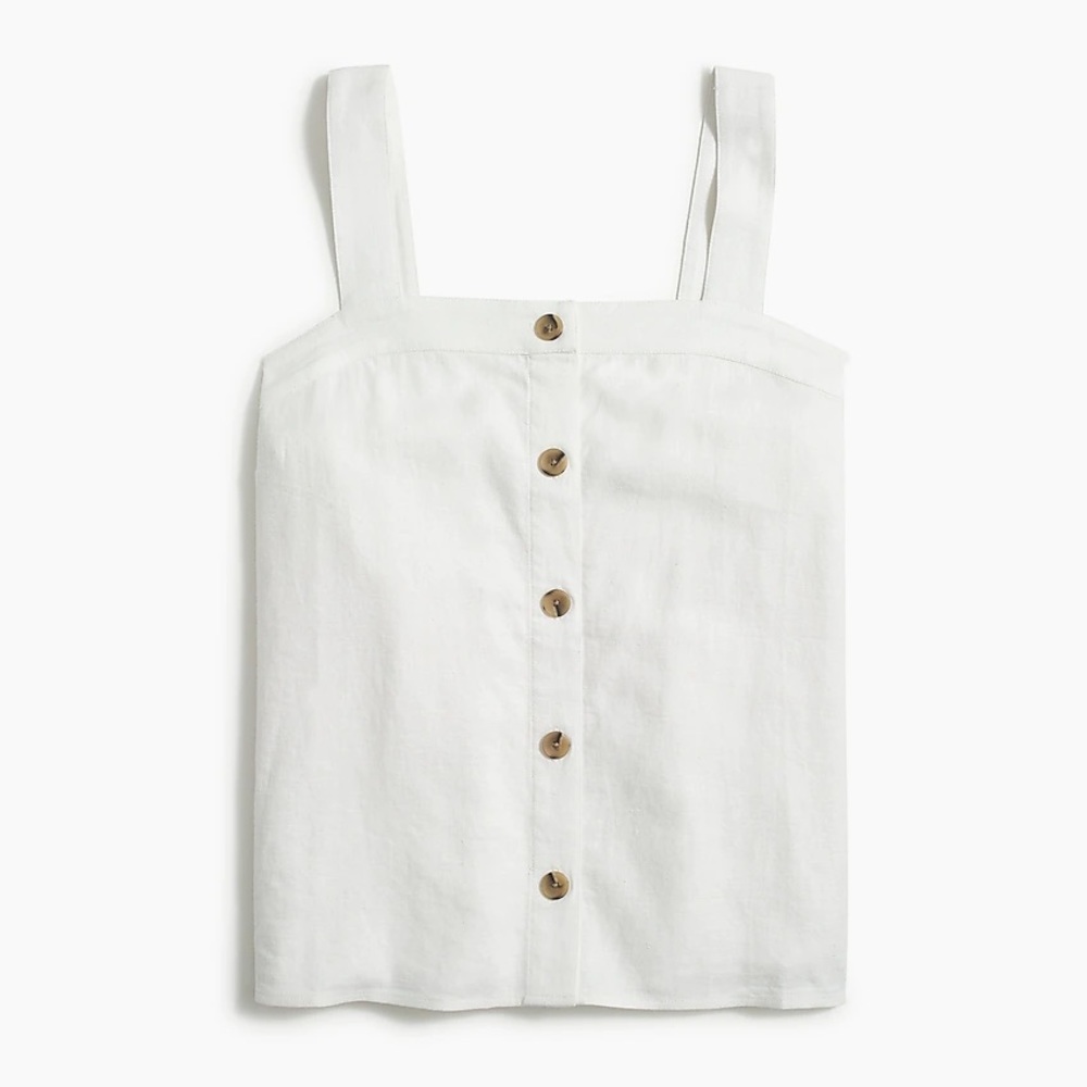 J crew brand new with tags button front linen blend tank